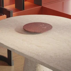 Inside Out Travertine Red Small Centerpiece by Karen Chekerdjian