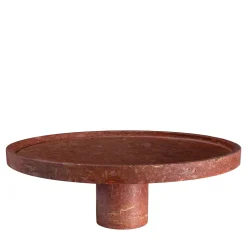 Inside Out Travertine Red Centerpiece by Karen Chekerdjian