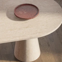 Inside Out Travertine Red Centerpiece by Karen Chekerdjian