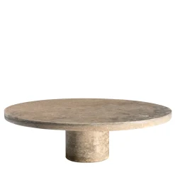 Inside Out Travertine Silver Stone Centerpiece by Karen Chekerdjian