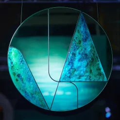 Insula Aqvamater Round Mirror by Massimiliano Giordano