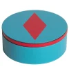 Intarsio Briolette Turquoise and True Red Circle Box