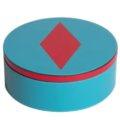 Intarsio Briolette Turquoise and True Red Circle Box