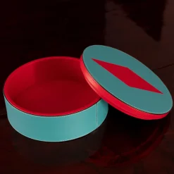 Intarsio Briolette Turquoise and True Red Circle Box