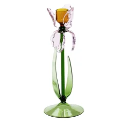 Iris Pink Glass Candleholder by Summerill & Bishop