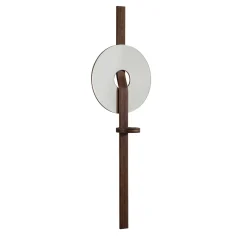 Irpin Disk-Shaped Brown Wall Mirror