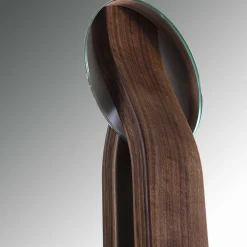 Irpin Disk-Shaped Brown Wall Mirror