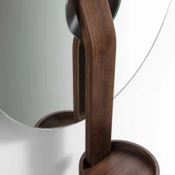 Irpin Disk-Shaped Brown Wall Mirror