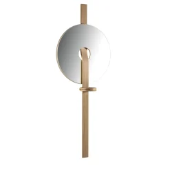 Irpin Disk-Shaped Light-Brown Wall Mirror