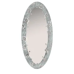 Isabelle Large Oval Silver Glass Wall Mirror