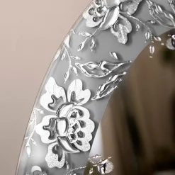 Isabelle Large Oval Silver Glass Wall Mirror