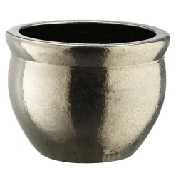 Istanbul Medium Silvery Ceramic Cachepot