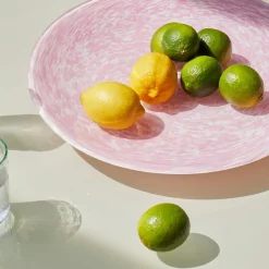 Ivory & Pink Glass Centerpiece
