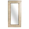 Ivory Nuance Ell Leather And Light Burnished Brass Mirror