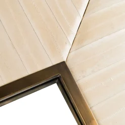 Ivory Nuance Ell Leather And Light Burnished Brass Mirror