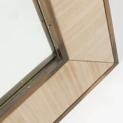 Ivory Nuance Ell Leather And Light Burnished Brass Mirror