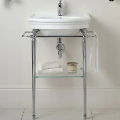 Jolie White Ceramic And Chrome Finish Console