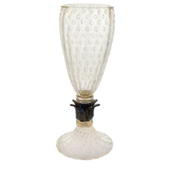 24K Golden & Black Footed Vase