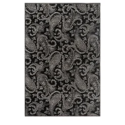 Kashmir Black Wool & Cotton Hand-Knotted Rug by Peter d’Ascoli #1