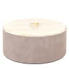 Kelly Large Cylindrical Taupe Box with Lid