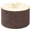 Kelly Small Cylindrical Brown Box with Lid