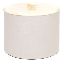 Kelly Tall Cylindrical Beige Box with Lid