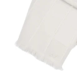 Kimberly Cream 100% Cashmere Double Plaid with side short fringes