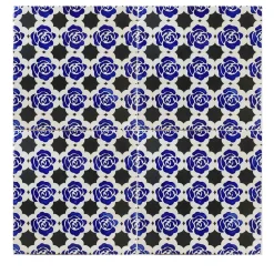 Kimeya Rosina Blue and Gray Set of 4 Tiles by Vincenzo Messina