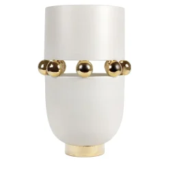 Kósmos White Ceramic Decorative Vase