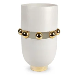 Kósmos White Ceramic Decorative Vase