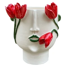 La Conturbante Anthropomorphic White Vase