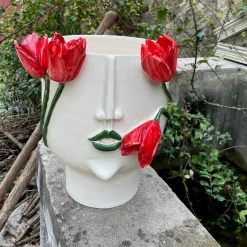 La Conturbante Anthropomorphic White Vase