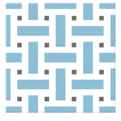 La Cripta Geometric Motif Light Blue and Dark Gray Ceramic Tile