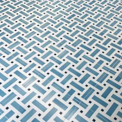 La Cripta Geometric Motif Light Blue and Dark Gray Ceramic Tile