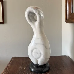 La Danzatrice Gold Calacatta Marble Sculpture on Black Base by Piero Speranza