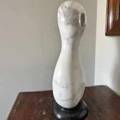 La Danzatrice Gold Calacatta Marble Sculpture on Black Base by Piero Speranza