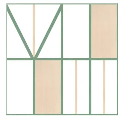 La Facciata Geometric Motif Pink and Green Ceramic Tile