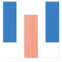 La Scalinata Geometric Motif Coral and Blue Ceramic