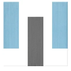 La Scalinata Geometric Motif Light Blue and Dark Gray Ceramic Tile