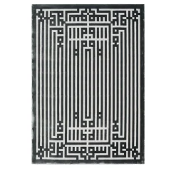 Labirinto Gray New Zealand Wool & Tencel Rug by Ken Scott