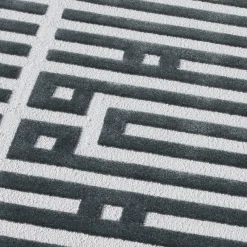 Labirinto Gray New Zealand Wool & Tencel Rug by Ken Scott