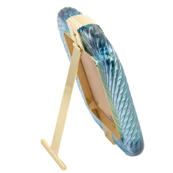 Laguna Light Blue Twisted Glass with Glossy Brass Structure Frame