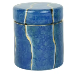 Lapis Lazuli Glass Jar with Lid