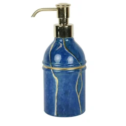 Lapis Lazuli with Gold Accents Glass Dispenser