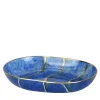 Lapis Lazuli with Gold Inlays Glass Soap Dish