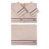 Large Bath Towel Set - Black and Beige