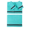 Large Bath Towel Set - Teal and Black