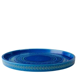 Large Blue Decorative Plate by Aldo Londi