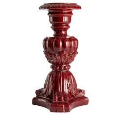 Large Bordeaux Baroque Ceramic Candle Holder