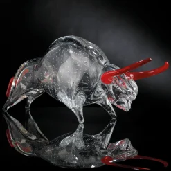 Large Glass Bull Figurine